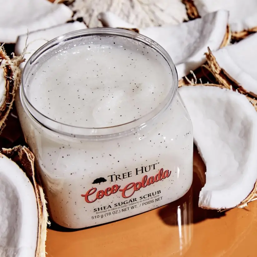 Tree Hut - Exfoliante de azúcar de karité, Coco Colada, 18 onzas — imagen 4