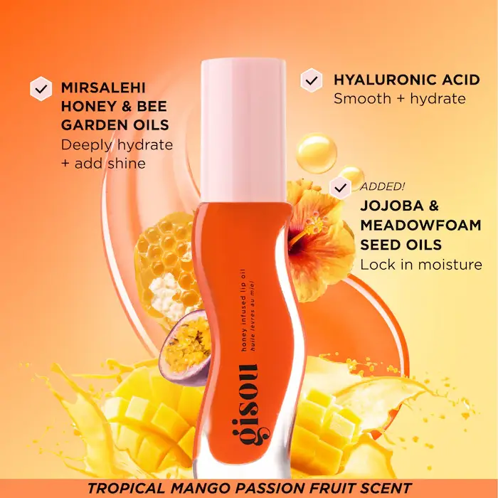 Honey Infused Hydrating Lip Oil. Color: Mango Passion Punch - Sheer Hot Coral's photo #2