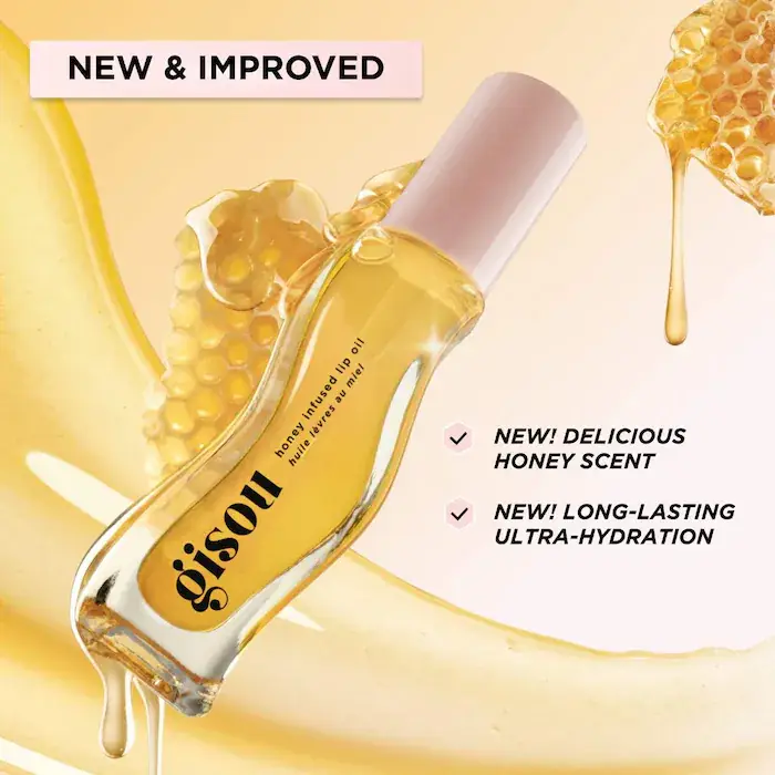 Honey Infused Hydrating Lip Oil. Color: Honey Gold - clear golden glow — imagen 2