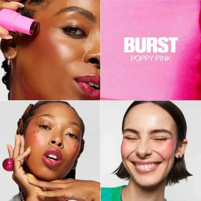 Jelly Tint Lip + Cheek Blush Stain. Color: Burst - Poppy Pink — imagen 2