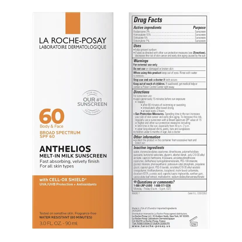 La Roche-Posay Anthelios Melt-In Milk Protector solar SPF 60, protector solar para cuerpo y cara's photo #5