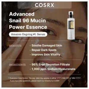 Cosrx Advanced Snail 96 Esencia de mucina 3.38 fl oz miniatura 2