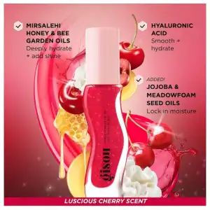 Honey Infused Hydrating Lip Oil. Color: Cherry On The Cake - Sheer Pinky Red Shimmer miniatura 4