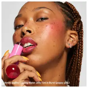 Jelly Tint Lip + Cheek Blush Stain. Color: Burst - Poppy Pink miniatura 3